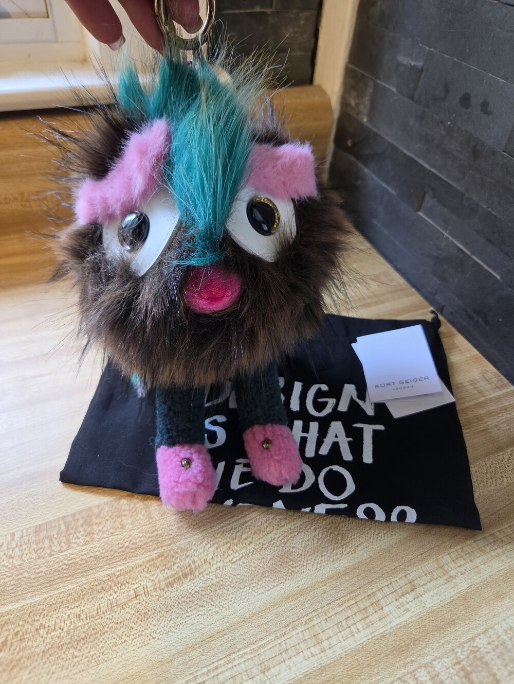 Kurt Geiger NWT Fluffy Bag Charm/Keychain & Dustbag